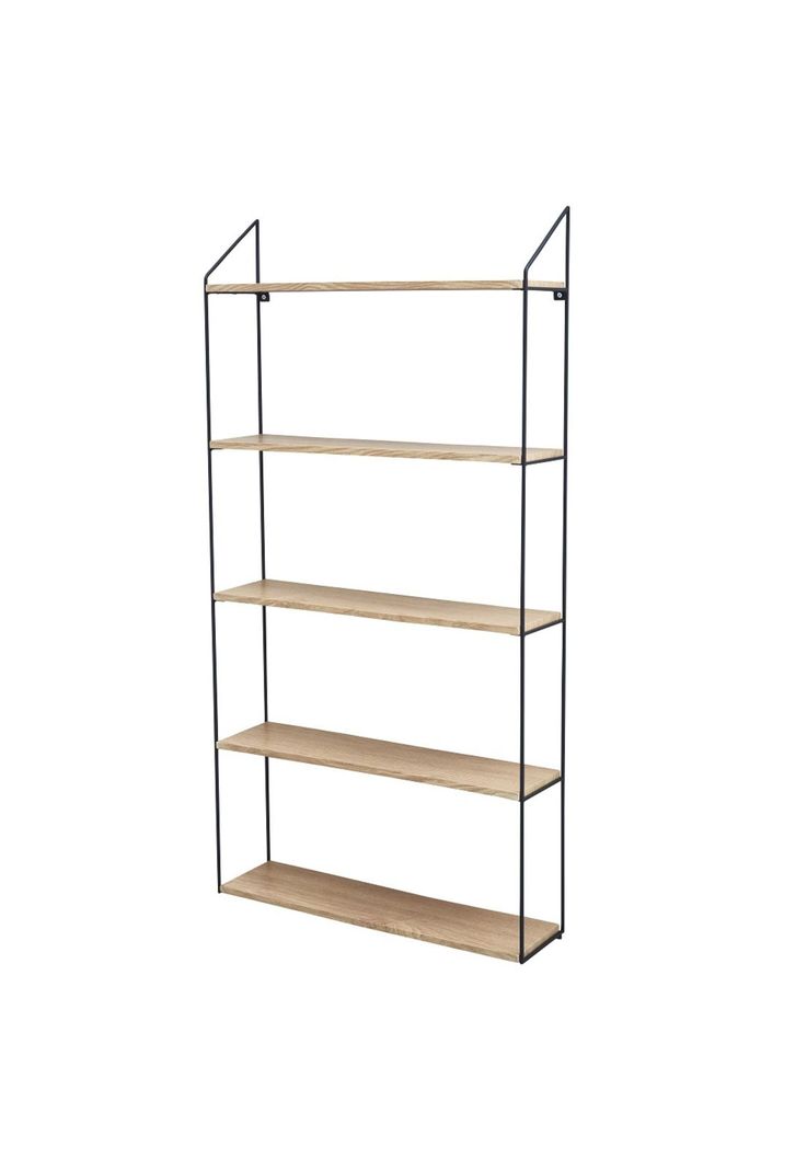ESTANTE CON 5 NIVELES MADERA METAL NEGRO 59X15X116CM-1