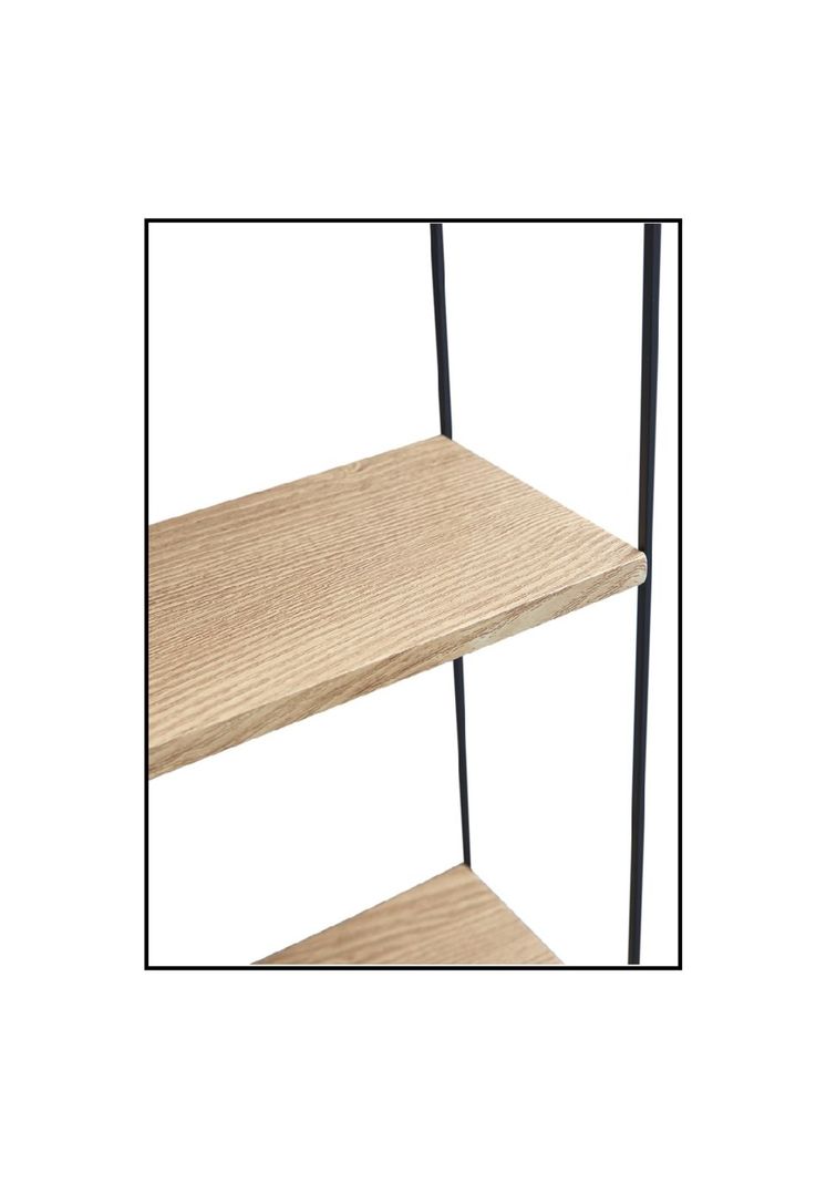 ESTANTE CON 5 NIVELES MADERA METAL NEGRO 59X15X116CM-3