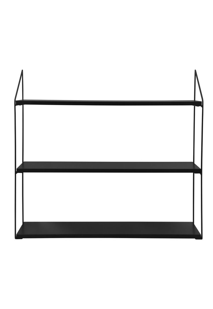 REPISA 3 NIVELES 60X15X54CM METAL BASE MADERA NEGRA-0
