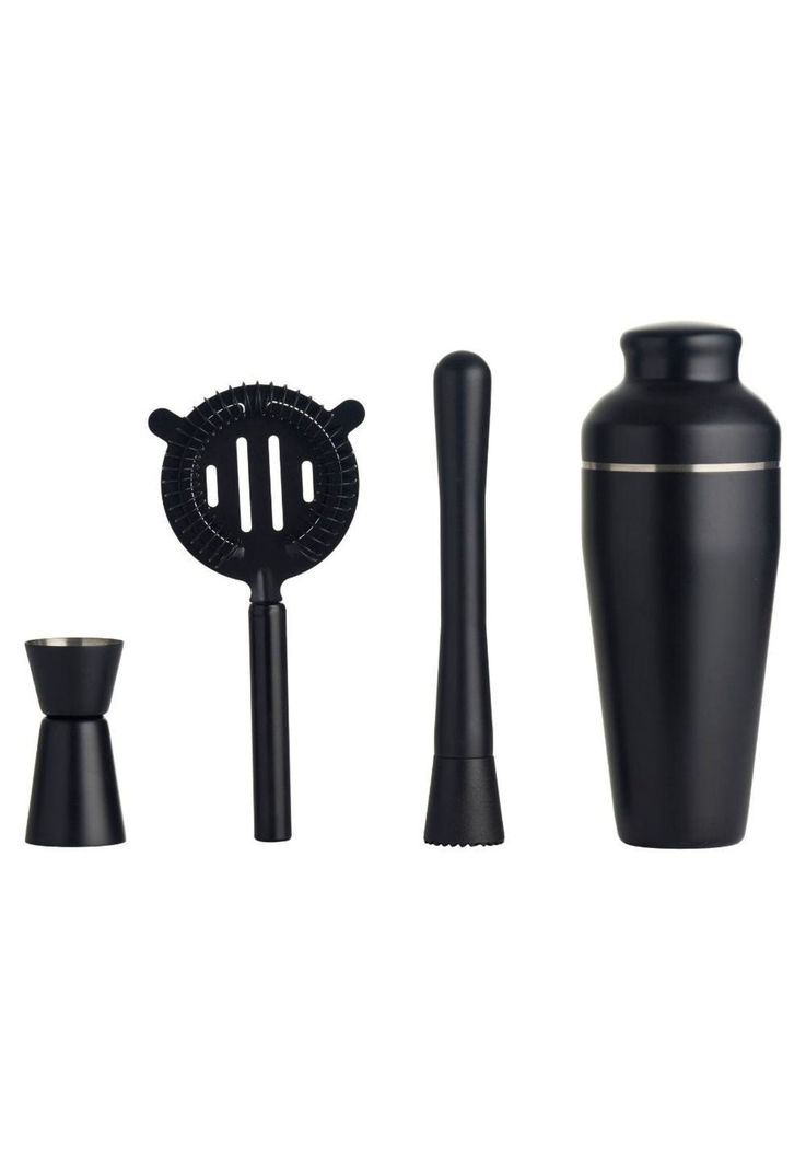 Set Coctelera Acero Inox Black 4 piezas-1