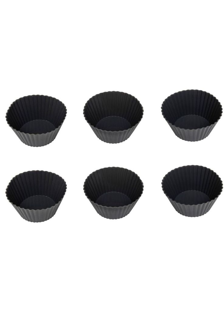Set 6 moldes silicona para repostería Negro-0