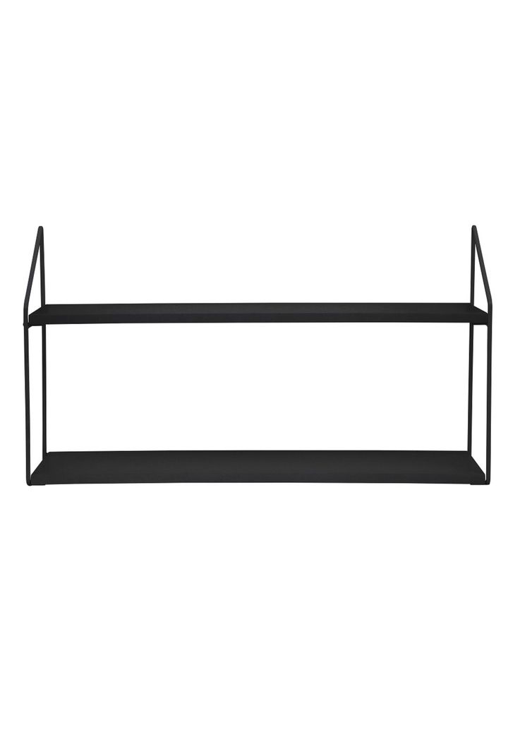 REPISA 2 NIVELES 60X15X33CM METAL BASE MADERA NEGRA-0
