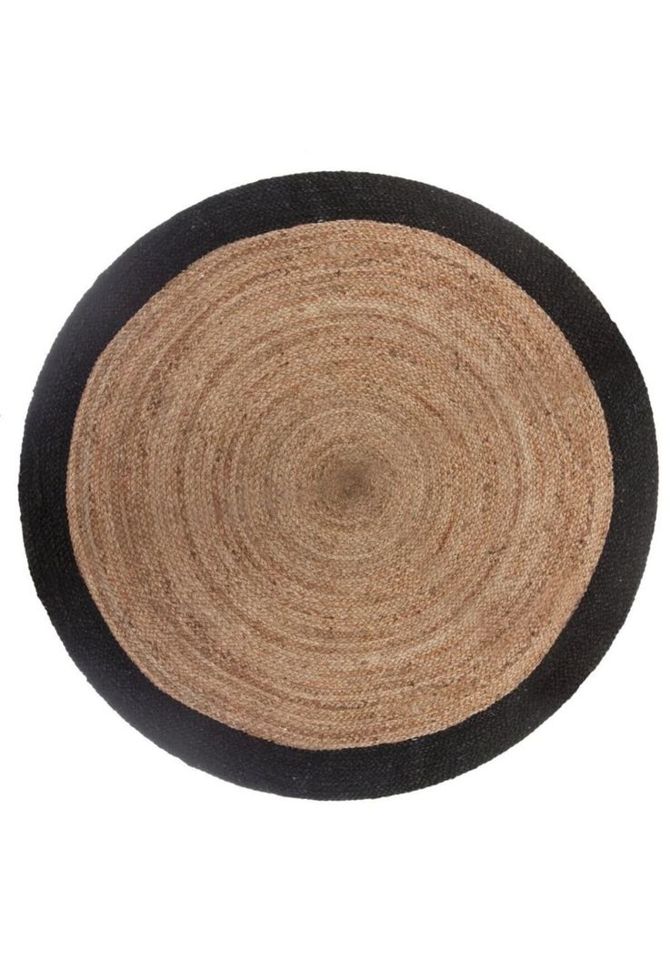ALFOMBRA YUTE REDONDA CON BORDE NEGRO 120cm-0