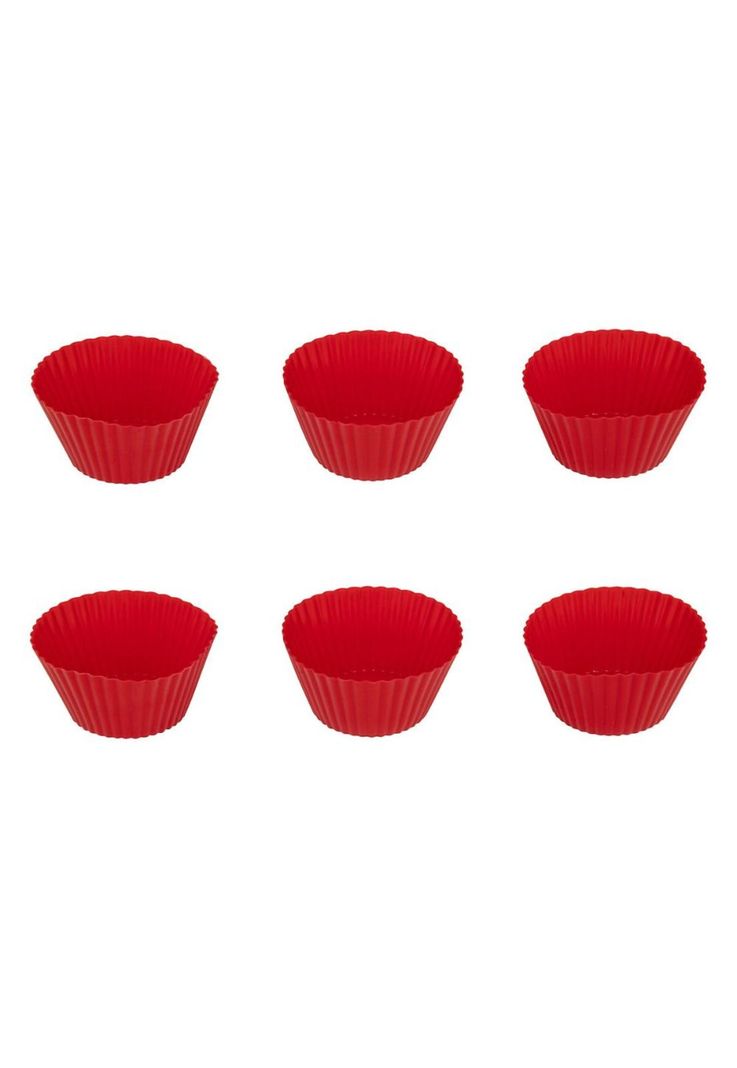 Set 6 moldes silicona para repostería Rojo-0