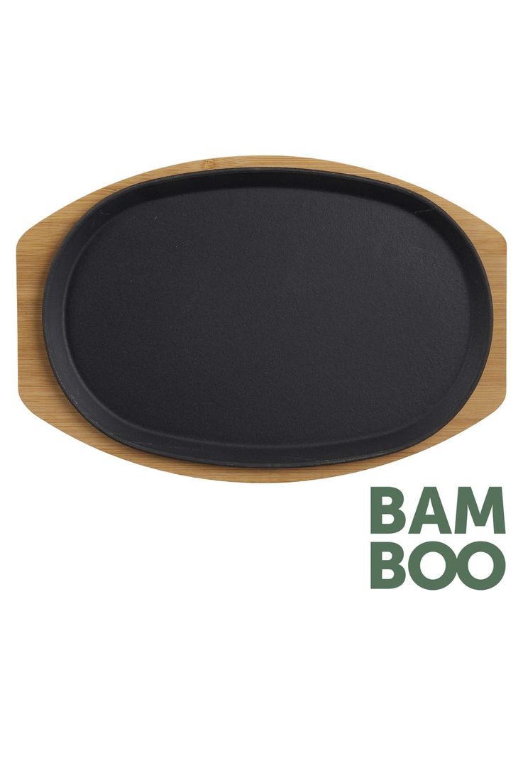 FUENTE HIERRO FUNDIDO CON BANDEJA BAMBÚ 20X30 CM-0