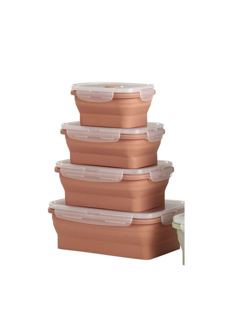 Set de 4 Recipientes de Comida Rosado-0