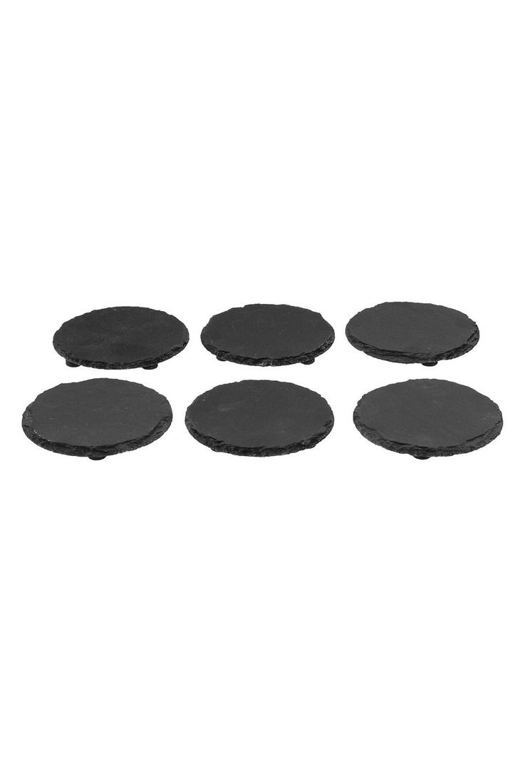 SET 6 POSAVASOS PIEDRA PIZARRA 10 CM DIAMETRO CON SOPORTE-0