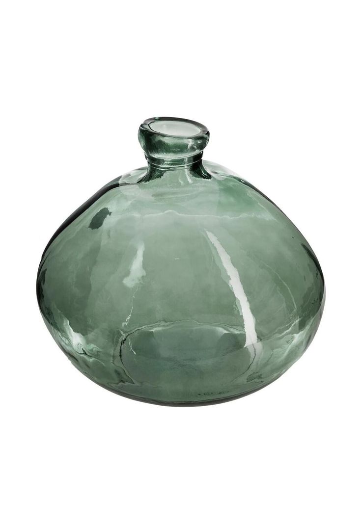 BOTELLA VIDRIO RECICLADO REDONDA 23 CM VERDE CAQUI-0