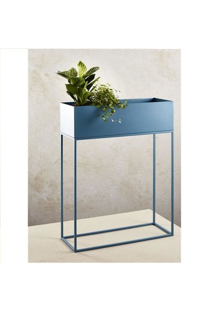 MACETERO 55X20X70CM METAL AZUL-1