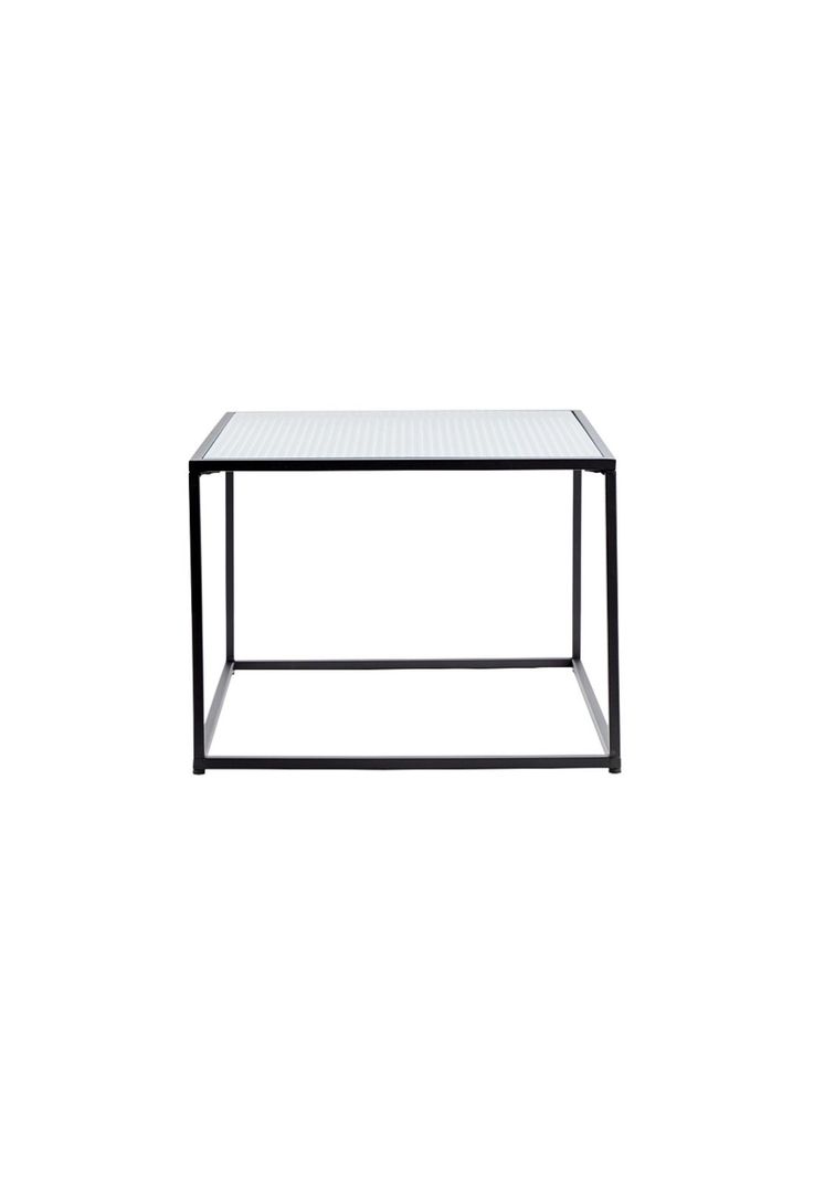 MESA DE CENTRO METAL VIDRIO NEGRA 49X49X35CM-0