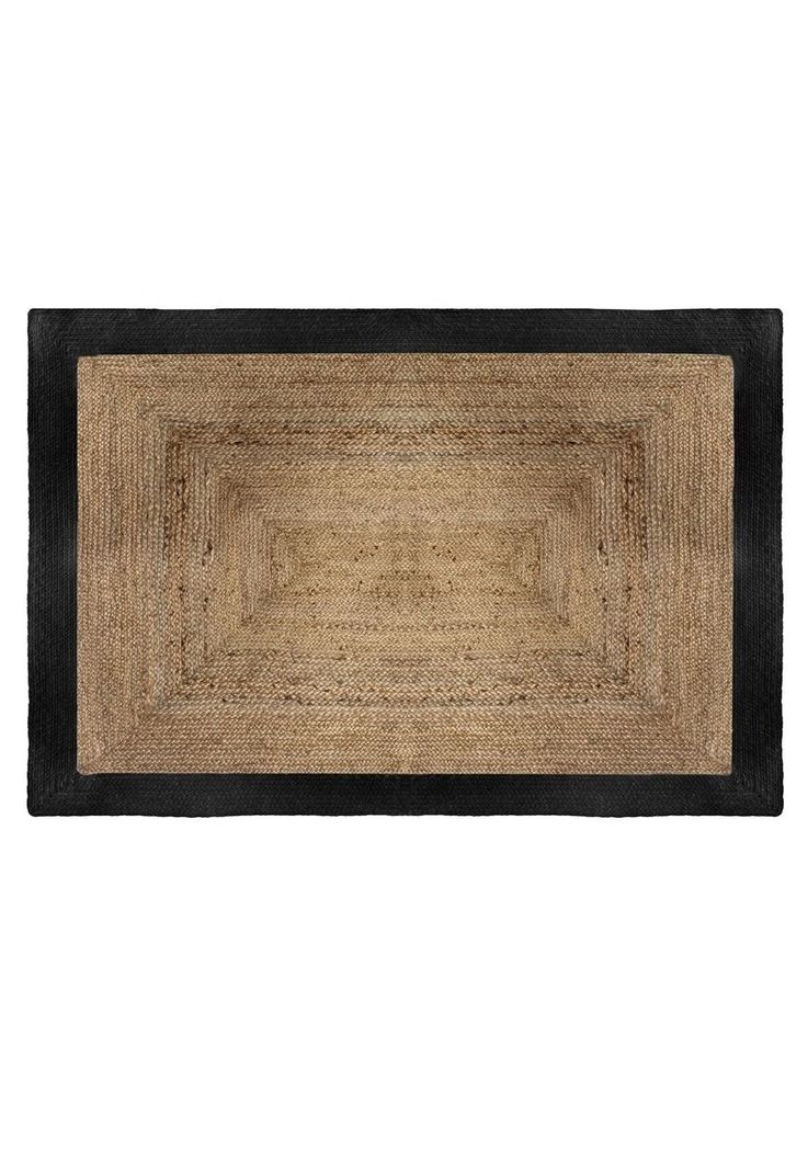 ALFOMBRA LIVING DE YUTE BORDE NEGRO 120X170CM-0