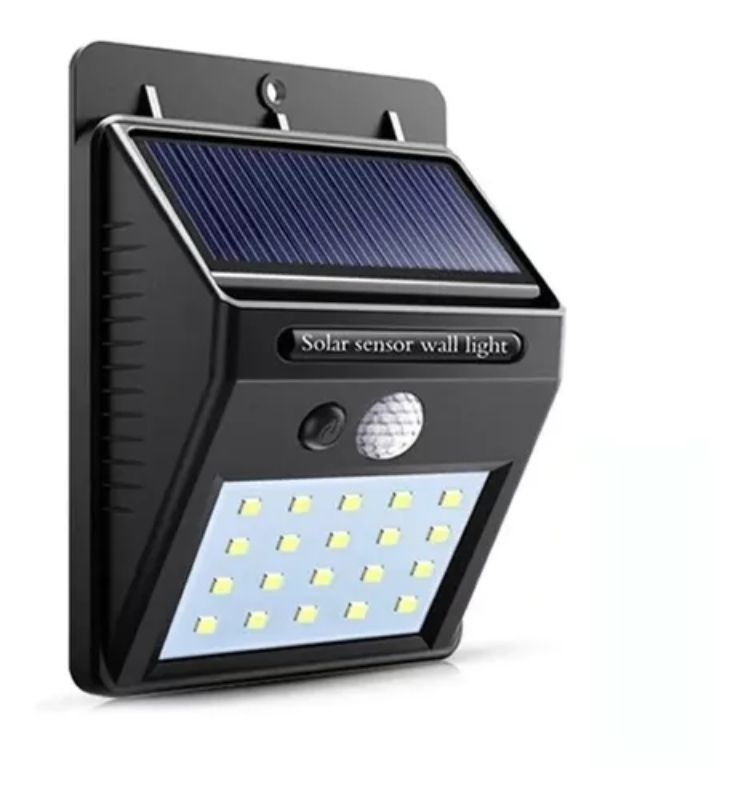 Foco 20 Led Solar Con Sensor Movimiento Exterior Led Solar-0