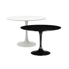 Mesa Comedor Tulip Redonda Eames Negra - Blanco Retro 100cm-1