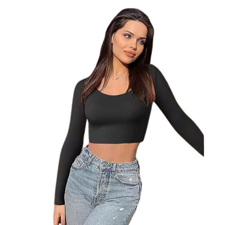 Polera Manga Larga Cuello Redondo Sukha Negro-0