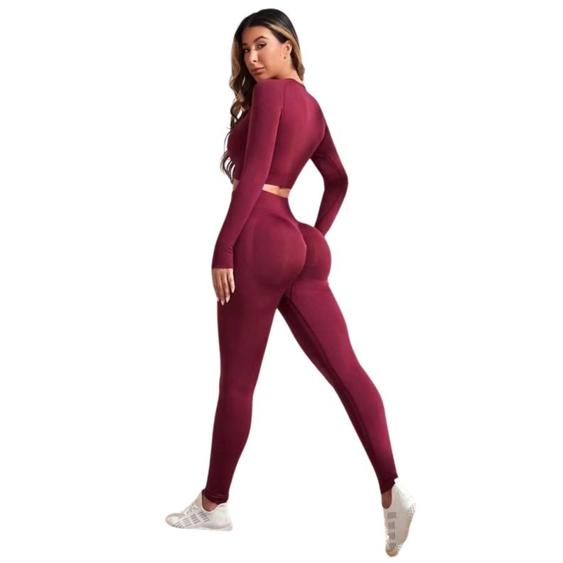 Conjunto Push Up Manga Larga Tiro Alto Burdeo Sukha-0