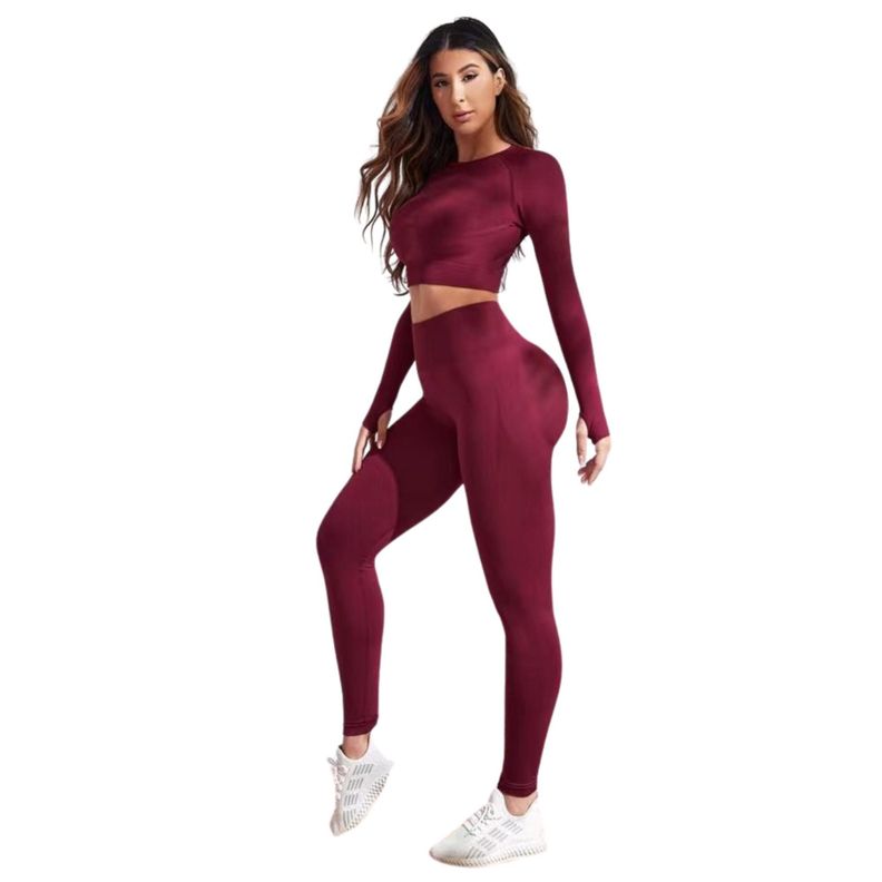 Conjunto Push Up Manga Larga Tiro Alto Burdeo Sukha-1