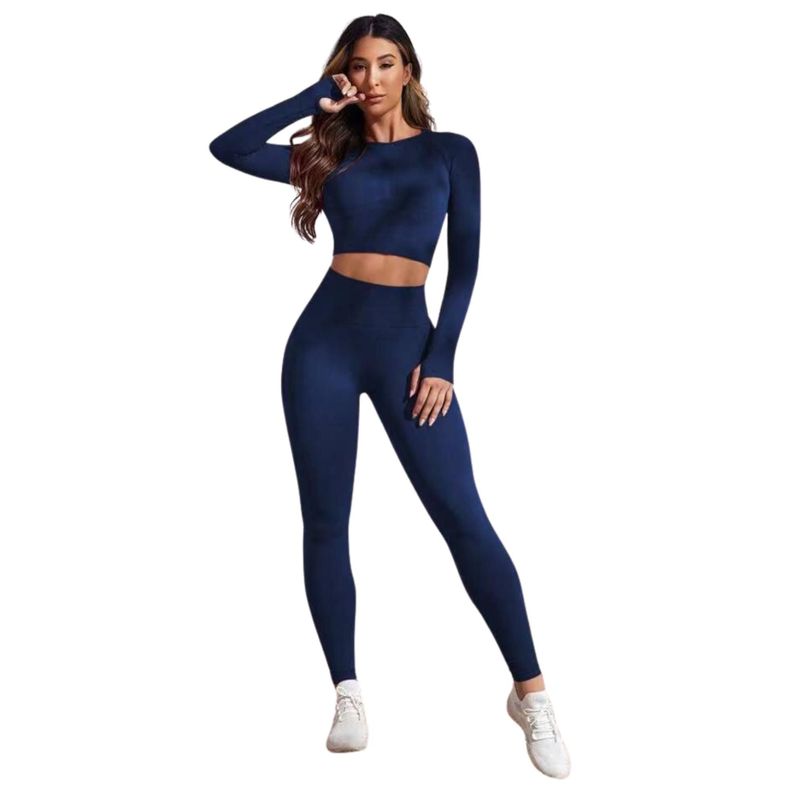 Conjunto Push Up Manga Larga Tiro Alto Azul Sukha-1