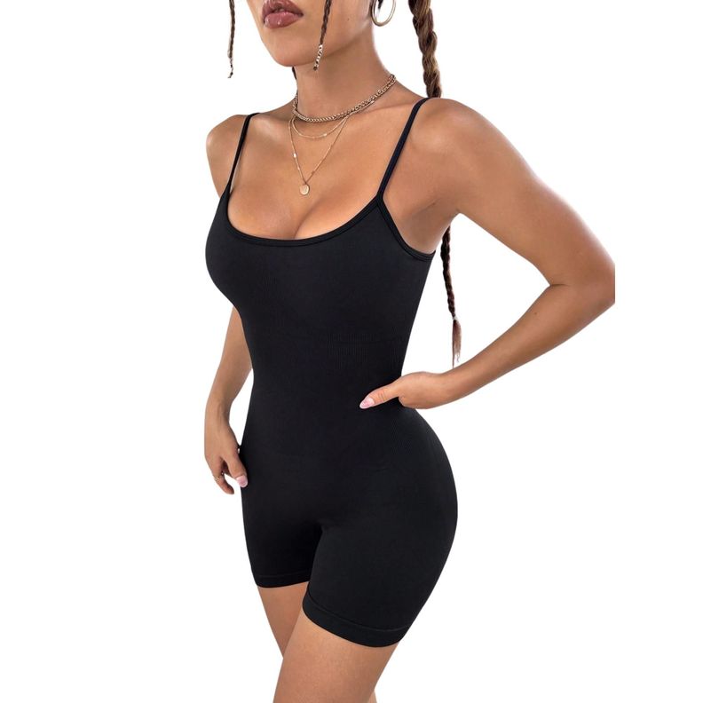 Enterito Push Up Sin Mangas Corto Negro Sukha-0