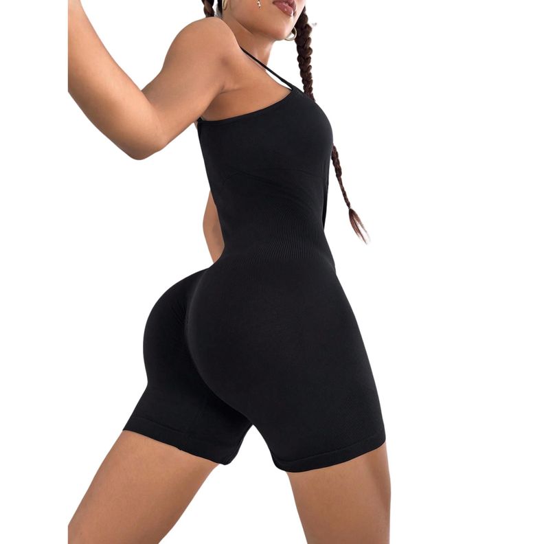 Enterito Push Up Sin Mangas Corto Negro Sukha-1