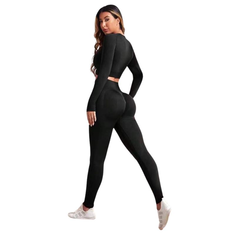 Conjunto Push Up Manga Larga Tiro Alto Negro Sukha-0