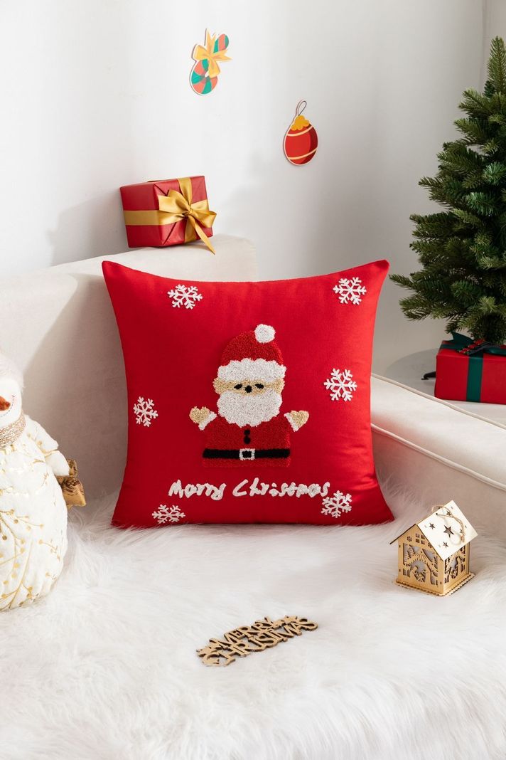 Cojín navideño con diseño bordado - D13-0