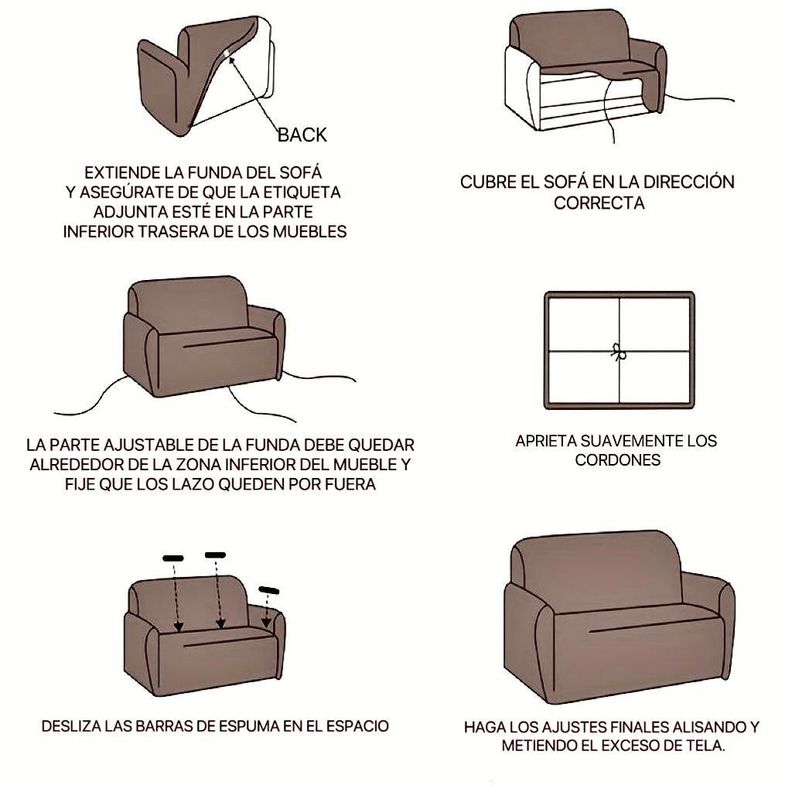Funda de sofá-poltrona lisa de 1CUERPO - gris-4