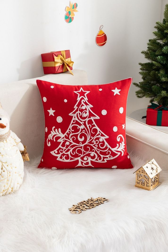 Cojín navideño con diseño bordado - D11-0