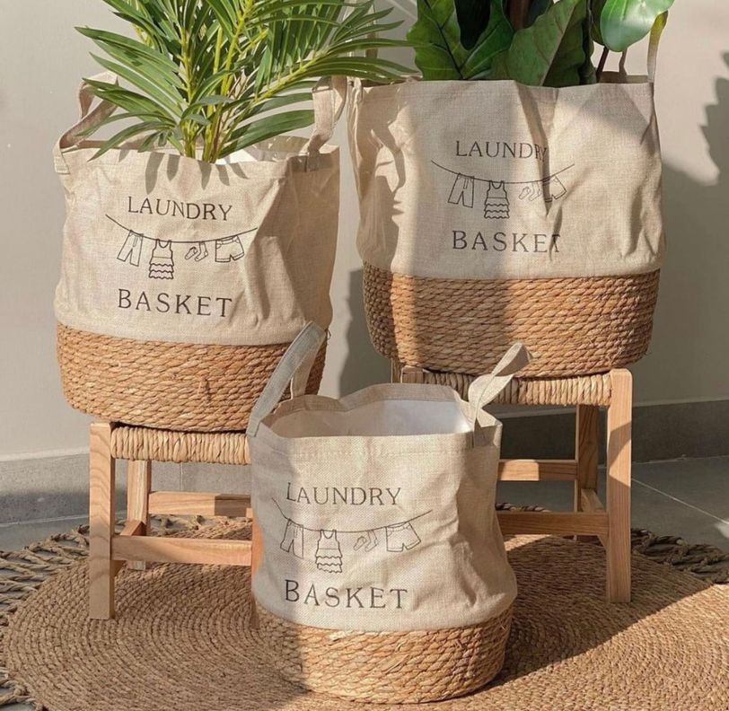 Set de 3 canastos decorativos - beige-0