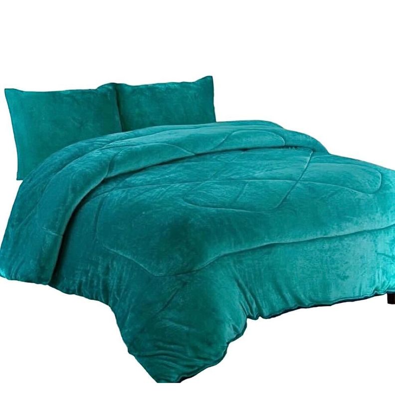 Cubrecama polar con chiporro king - verde agua-0