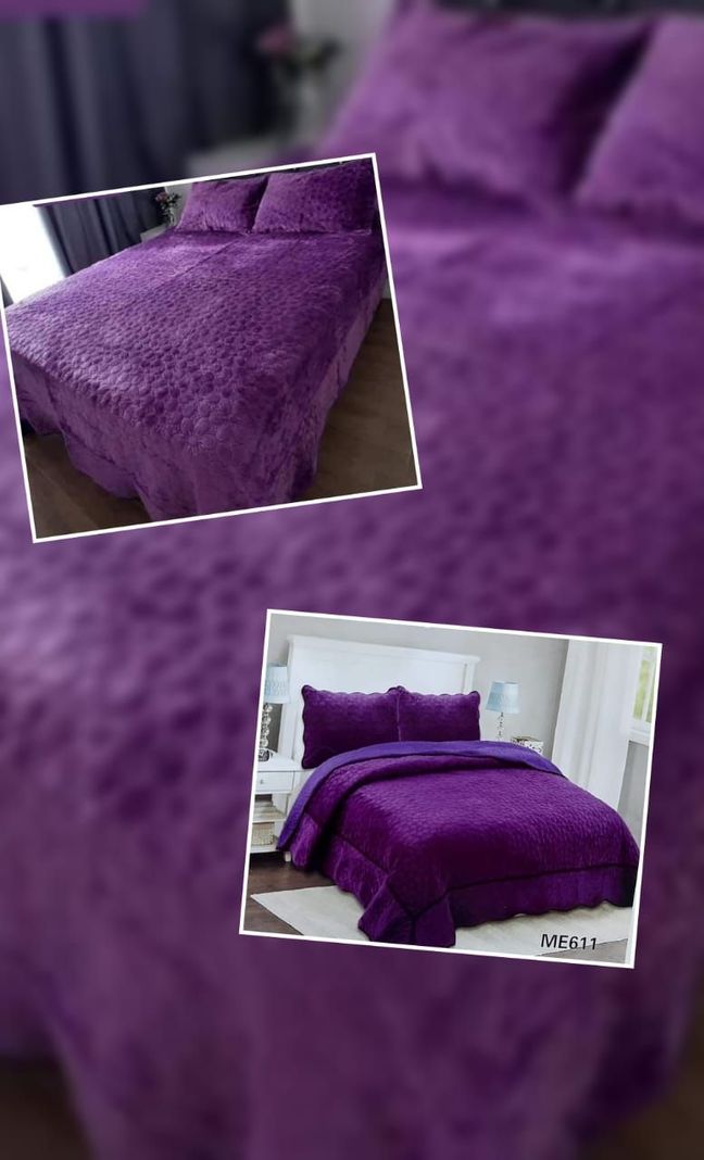 Cubrecama afelpado king morado ca04-0