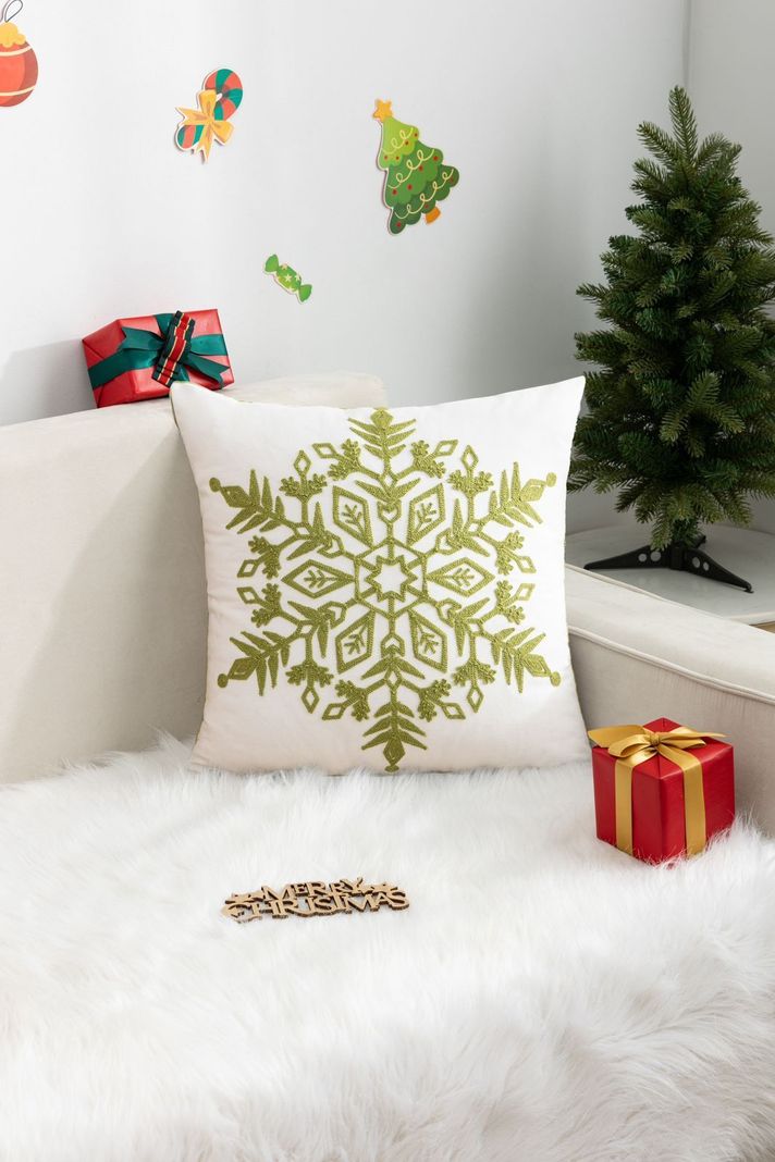 Cojín navideño con diseño bordado - D05-0