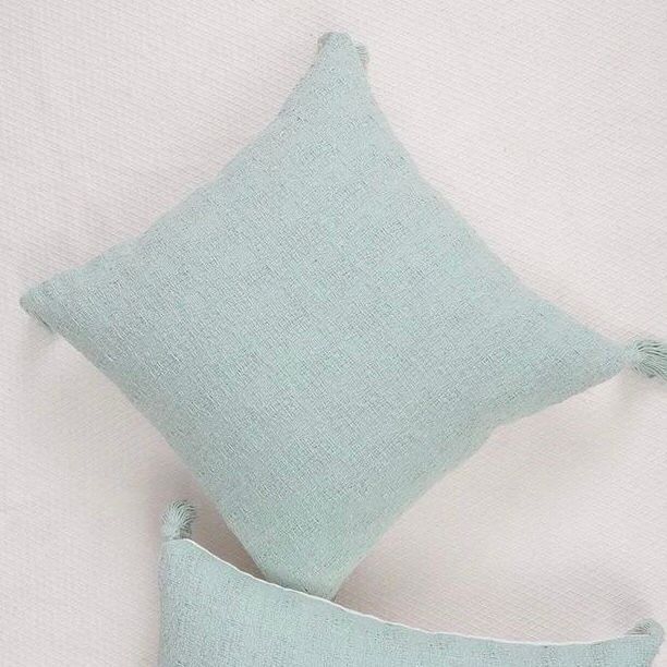 Cojín de lino en 45cm x 45cm - verde agua -1