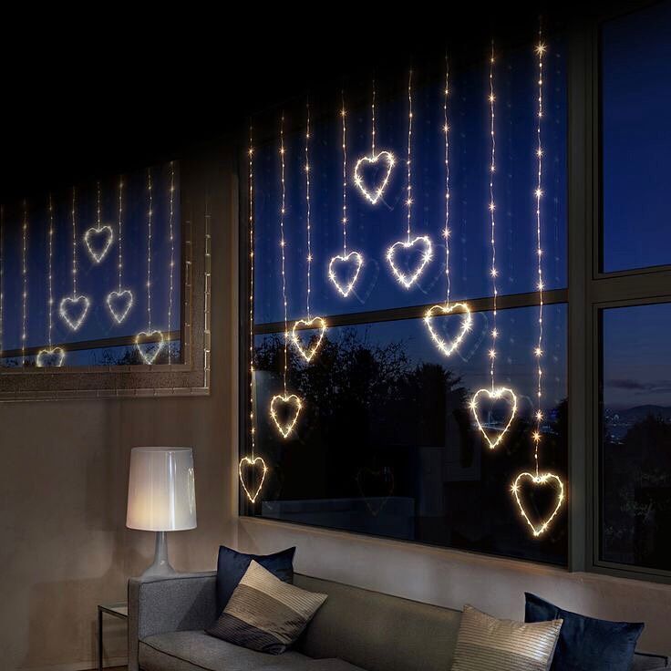 Cadena de luces hadas diseño Corazon -0