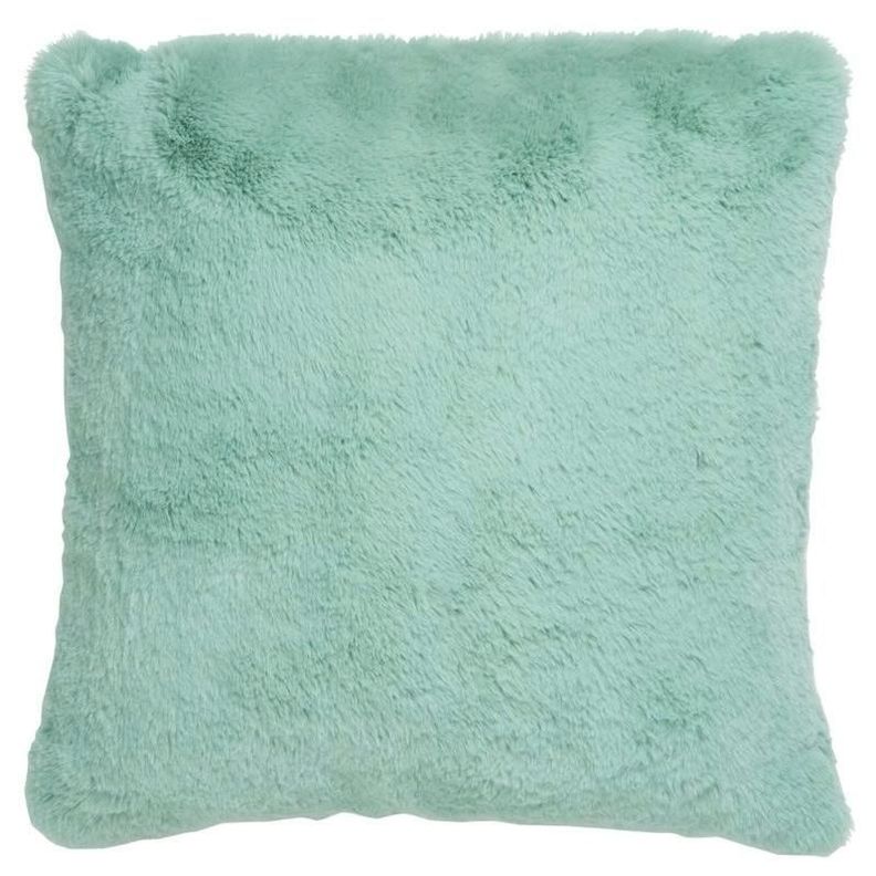 Cojín pelo extra suave - verde agua-0