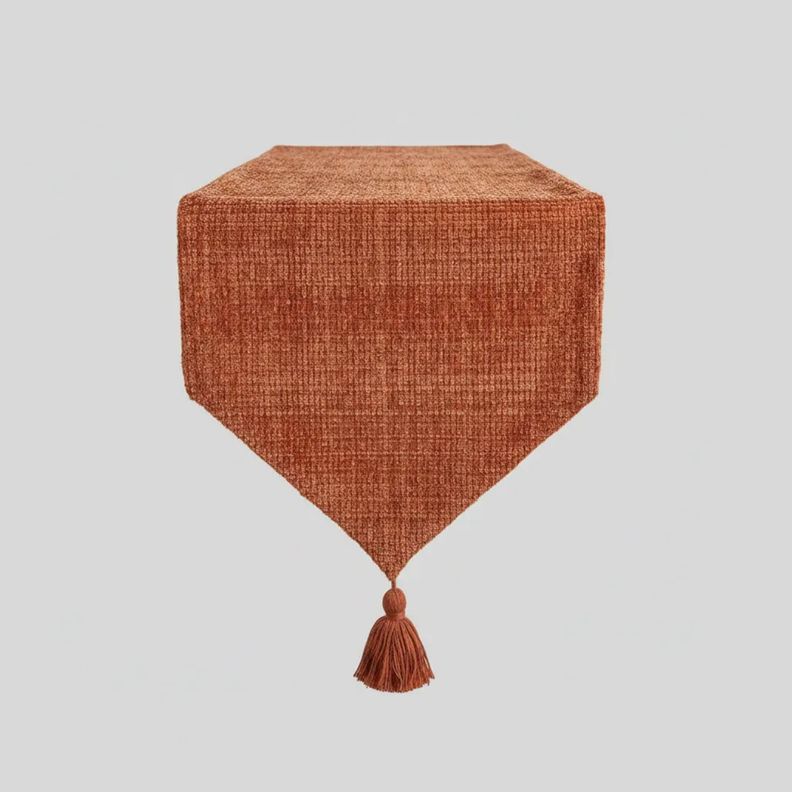 Camino De Mesa Chenille Terracota Texturizado 30 180cm