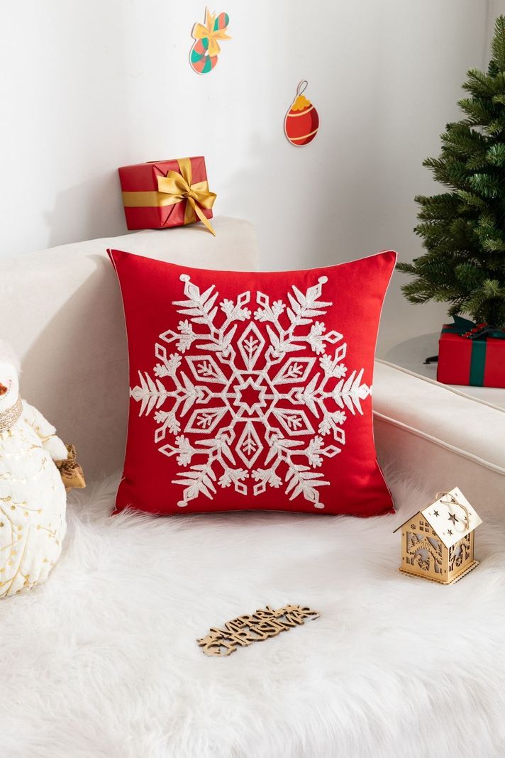 Cojín navideño con diseño bordado - D10-0