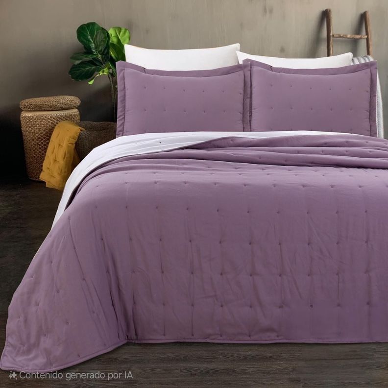 cubrecama super king morado