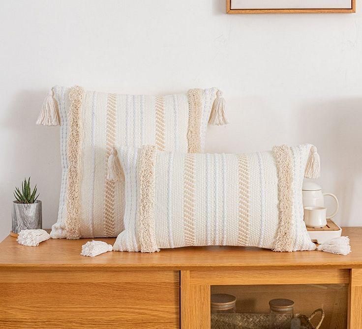Set de 2 cojines bohemios en 45x45cm y 30x50cm-0