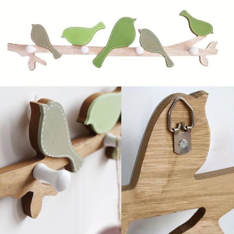 Colgador de pared diseño pajaros-5