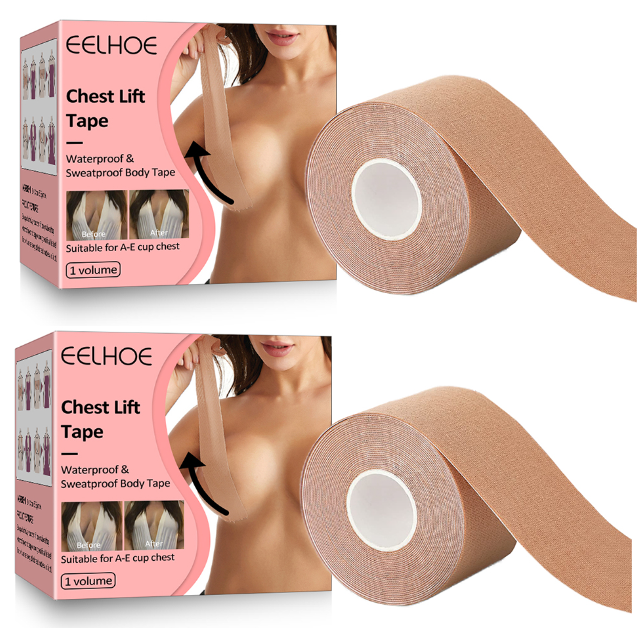 Pack 2 Cintas Invisibles Para Levantamiento De Senos A Prueba De Sudor-0