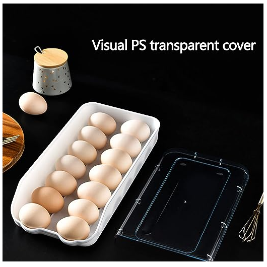 Caja De Almacenamiento De Huevos Tapa Transparente-3