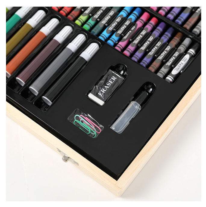 Caja De Madera Con Pintura Lápiz Acuarela Para Niños 180 Uds-4