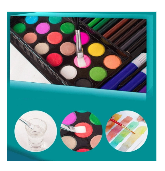 Caja De Madera Con Pintura Lápiz Acuarela Para Niños 180 Uds-3