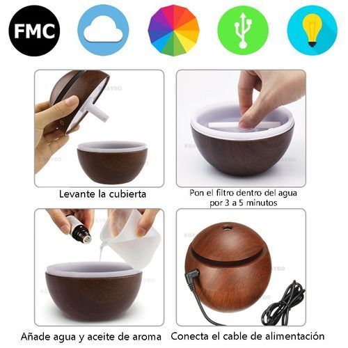 Humidificador Difusor De Aroma Con Luz Esférico Ultrasónico-7