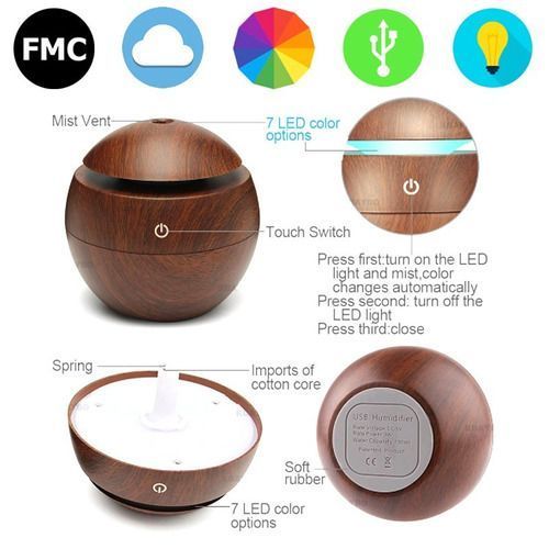 Humidificador Difusor De Aroma Con Luz Esférico Ultrasónico-6