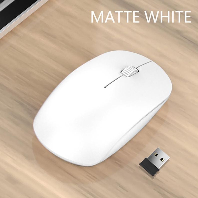 Mouse Ratón Inalámbrico Recargable Bluetooth Dual 24G Blanco-4