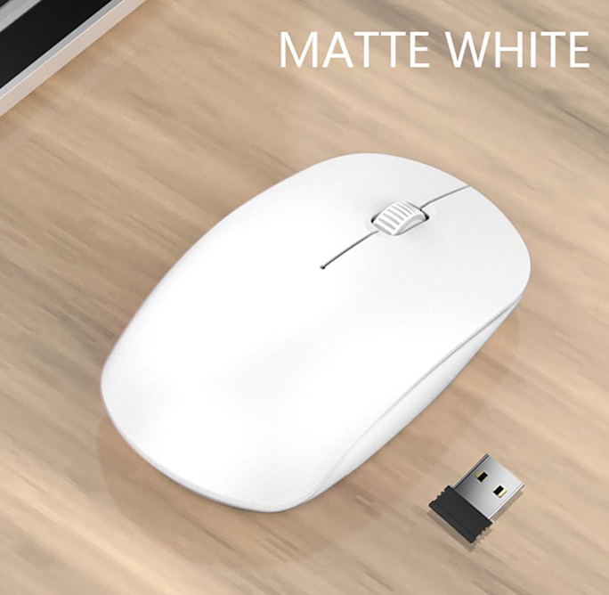 Mouse Ratón Inalámbrico Recargable Bluetooth Dual 24G Blanco-3