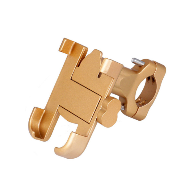 Porta Celular Metálico 360° Para Moto Bicicleta Doble Dorado-0