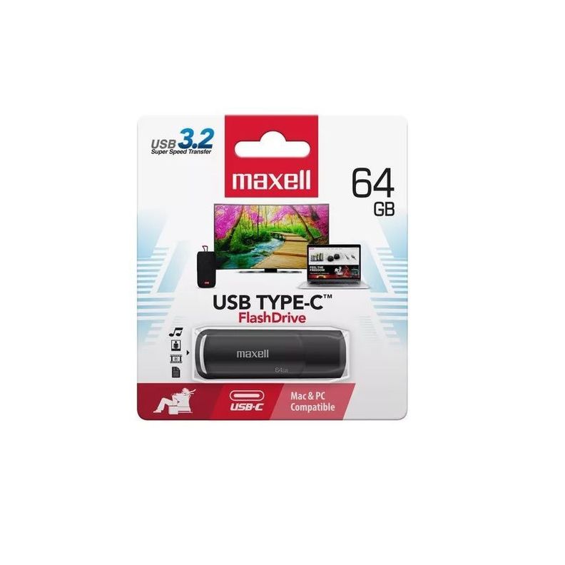 Pendrive Maxell USB 3.2 Tipo C 64gb-0