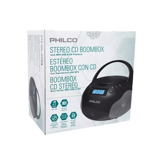 Radio Philco MP3/USB y CD Boombox 1007B-0